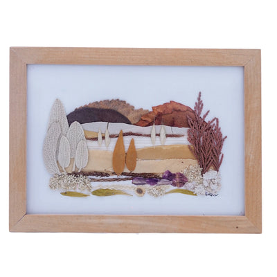 Yaprak Sanatı Peyzaj Tablo [13,5 cm x 18,5 cm]