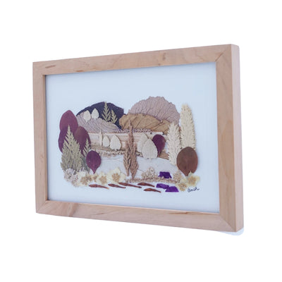 Yaprak Sanatı Peyzaj Tablo [13,5 cm x 18,5 cm]