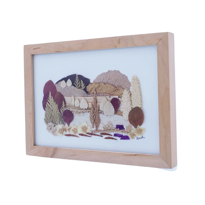 Yaprak Sanatı Peyzaj Tablo [13,5 cm x 18,5 cm]