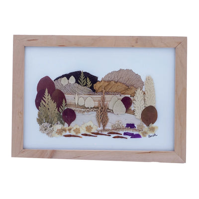 Yaprak Sanatı Peyzaj Tablo [13,5 cm x 18,5 cm]