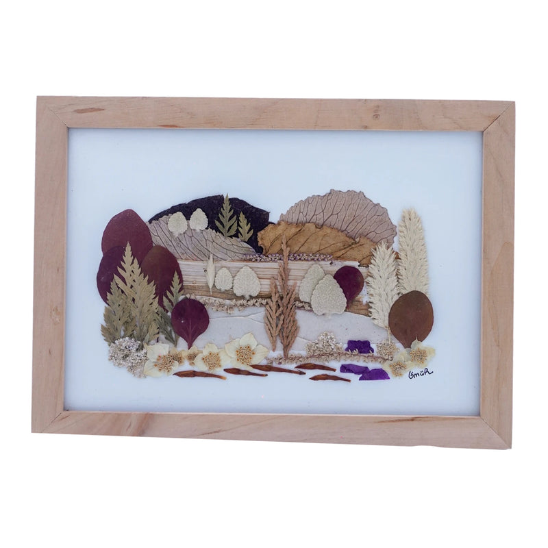 Yaprak Sanatı Peyzaj Tablo [13,5 cm x 18,5 cm]