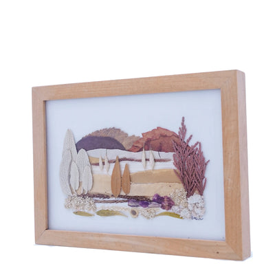 Yaprak Sanatı Peyzaj Tablo [13,5 cm x 18,5 cm]