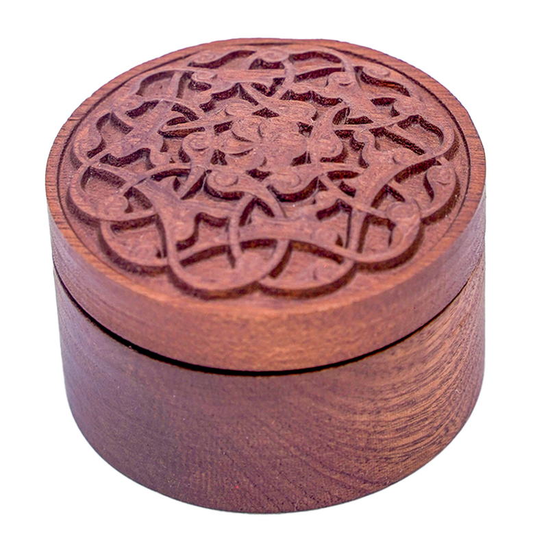 Wooden Accessory Box - with Rumi Motif [mahogany tree]