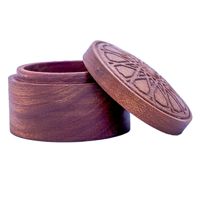 Wooden Accessory Box - With Geometric Motif [mahogany tree]