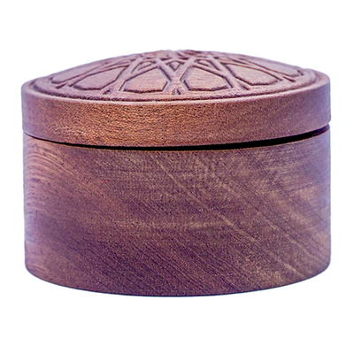 Wooden Accessory Box - With Geometric Motif [mahogany tree]