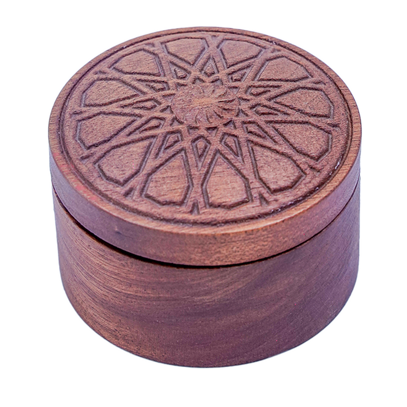 Wood Accessory Box - Geometric Motif [Walnut Tree]