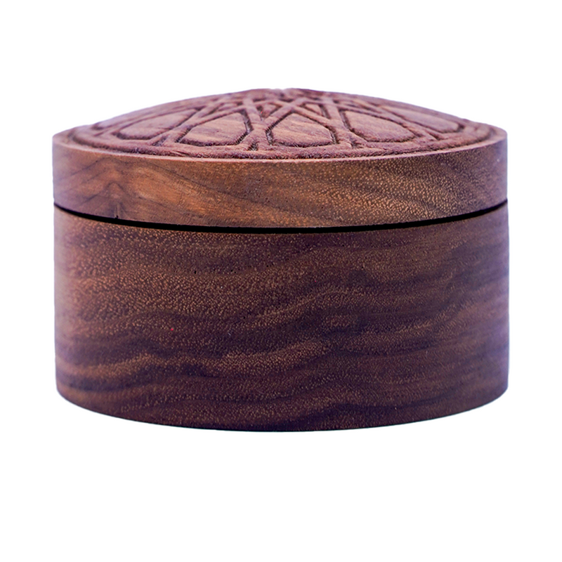 Wood Accessory Box - Geometric Motif [Walnut Tree]