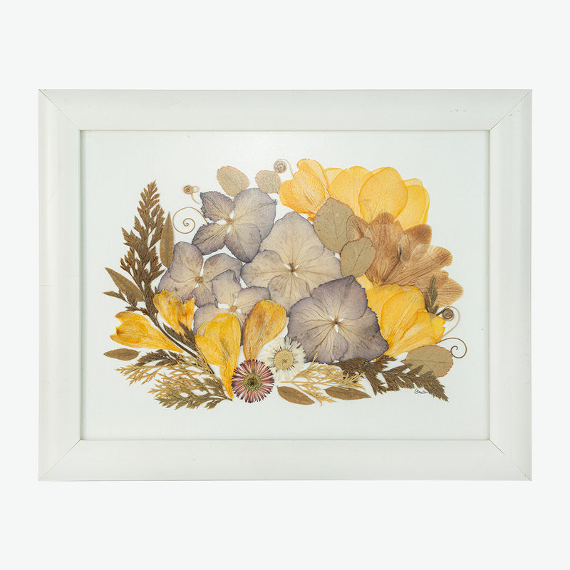 Riot Of Colors- Leaf Art Composition with Wooden Frame