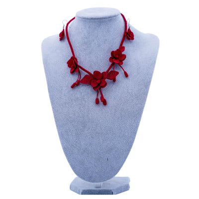 İğne Oyası Küpe ve Kolye Takımı