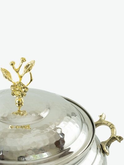Copper Serving Bowl For Soup (with Gold Flower Finial)