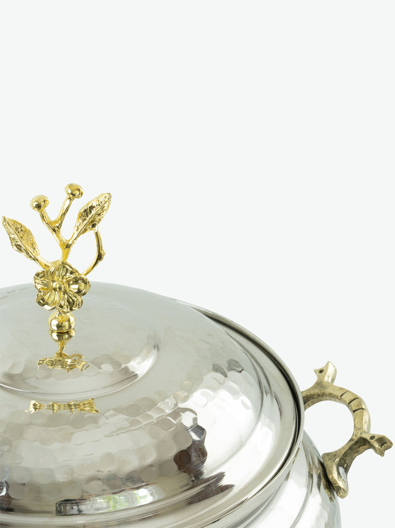Copper Serving Bowl For Soup (with Gold Flower Finial)