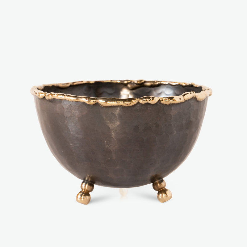 Copper Decorative Bowl (Gold Details - 10,5 cm)