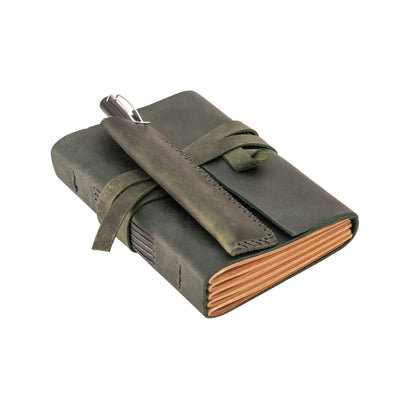 A6 Leather Notebook - Handmade, soft lid [14.8 cm x 10,5 cm]