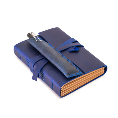 A6 Leather Notebook - Handmade, soft lid [14.8 cm x 10,5 cm]