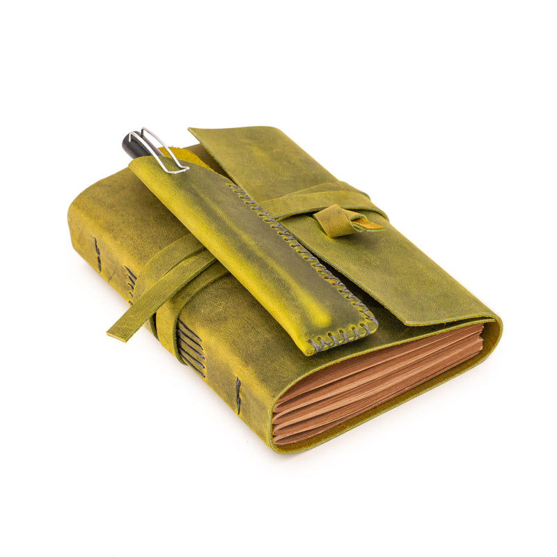 A6 Leather Notebook - Handmade, soft lid [14.8 cm x 10,5 cm]