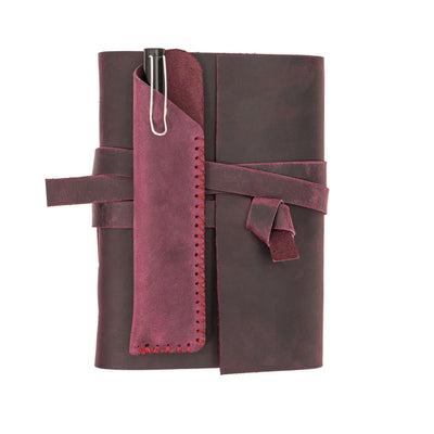 A6 Leather Notebook - Handmade, soft lid [14.8 cm x 10,5 cm]