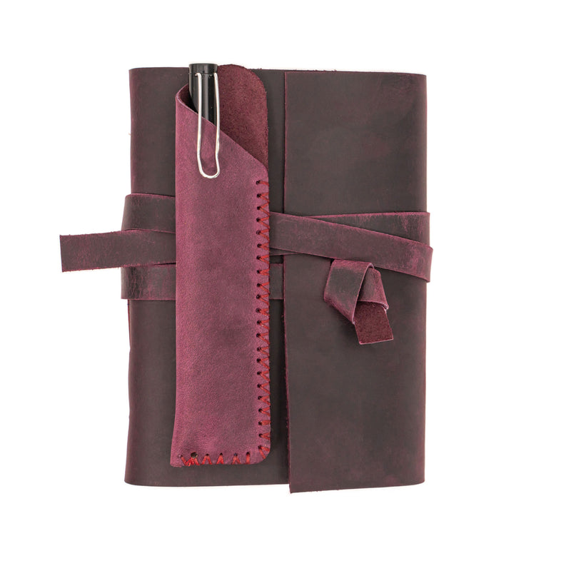 A6 Leather Notebook - Handmade, soft lid [14.8 cm x 10,5 cm]