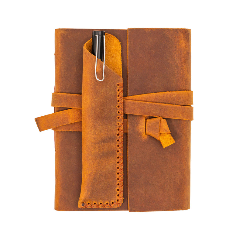 A6 Leather Notebook - Handmade, soft lid [14.8 cm x 10,5 cm]
