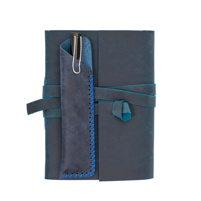 A6 Leather Notebook - Handmade, soft lid [14.8 cm x 10,5 cm]
