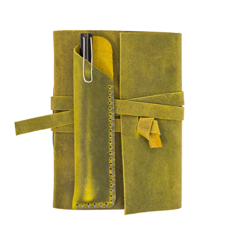 A6 Leather Notebook - Handmade, soft lid [14.8 cm x 10,5 cm]