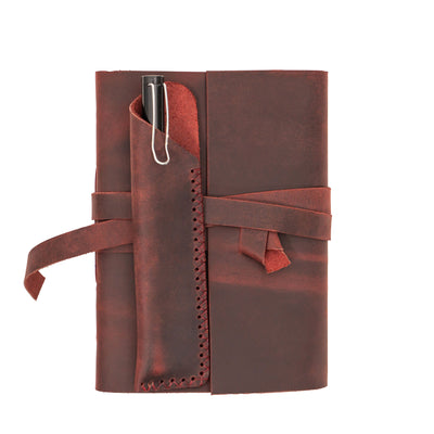 A6 Leather Notebook - Handmade, soft lid [14.8 cm x 10,5 cm]