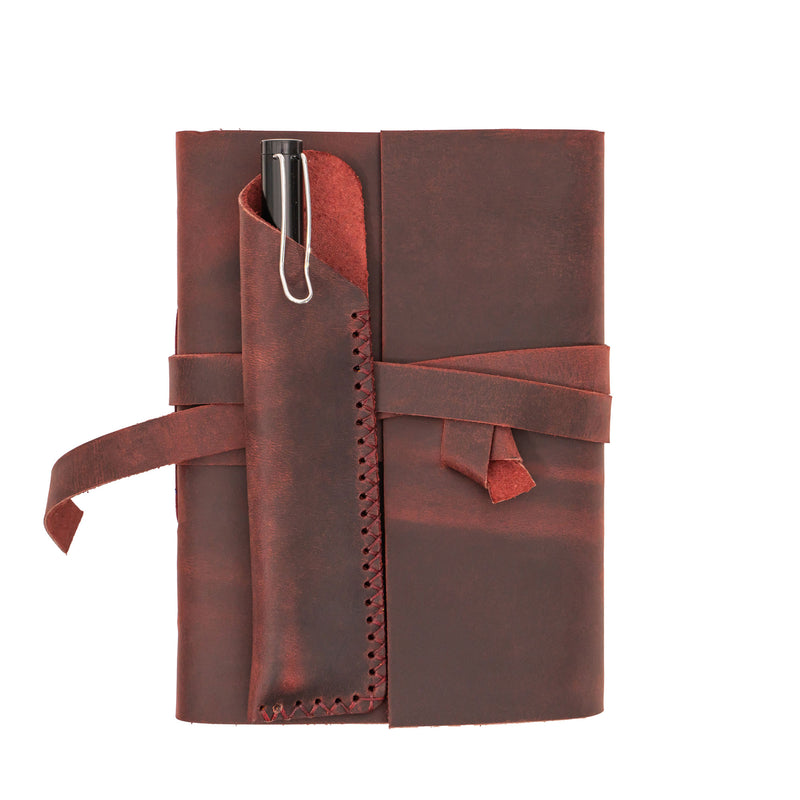 A6 Leather Notebook - Handmade, soft lid [14.8 cm x 10,5 cm]