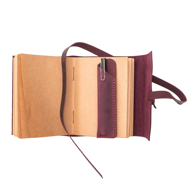A6 Leather Notebook - Handmade, soft lid [14.8 cm x 10,5 cm]