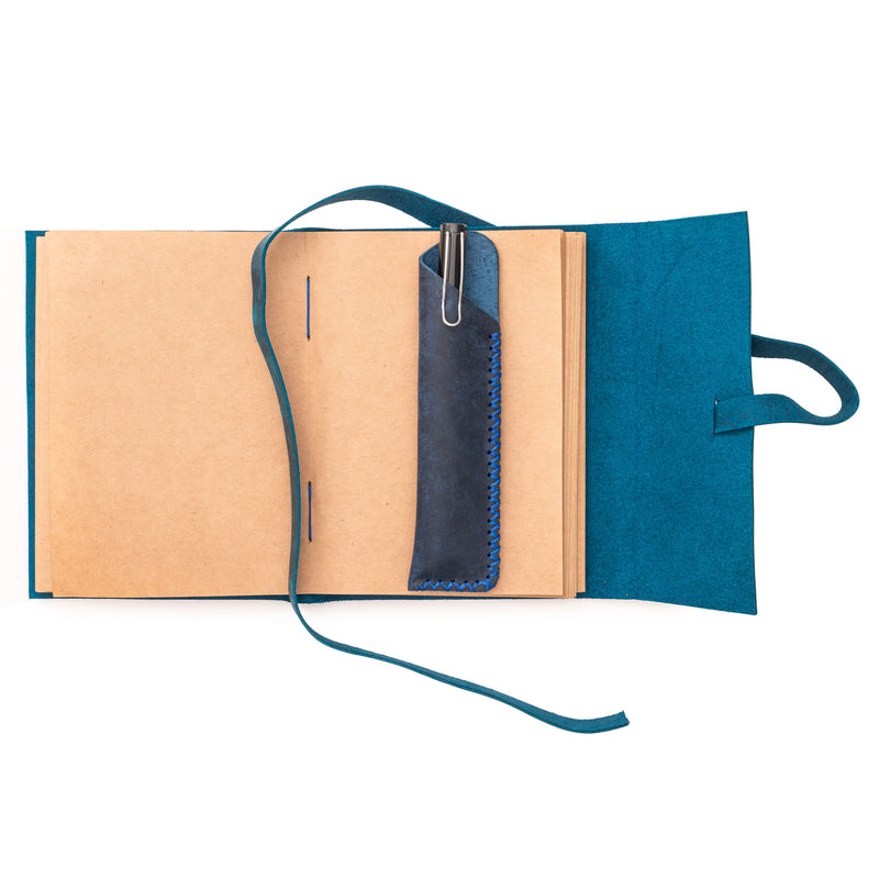 A6 Leather Notebook - Handmade, soft lid [14.8 cm x 10,5 cm]
