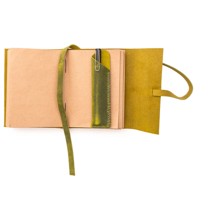 A6 Leather Notebook - Handmade, soft lid [14.8 cm x 10,5 cm]