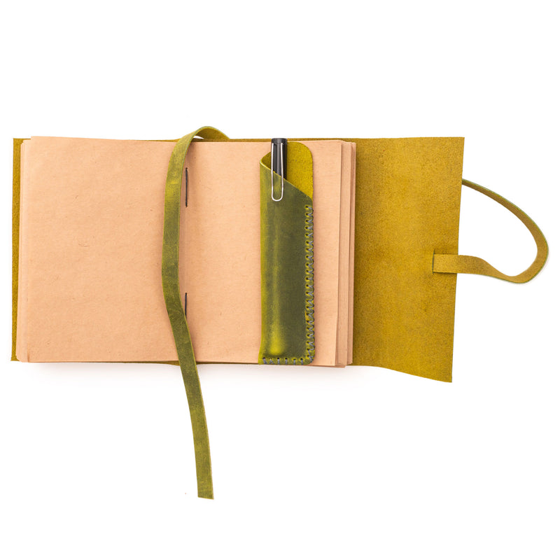A6 Leather Notebook - Handmade, soft lid [14.8 cm x 10,5 cm]