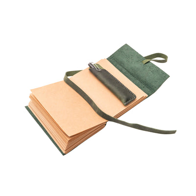 A6 Leather Notebook - Handmade, soft lid [14.8 cm x 10,5 cm]