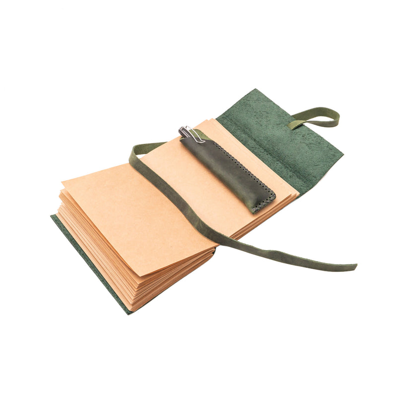 A6 Leather Notebook - Handmade, soft lid [14.8 cm x 10,5 cm]