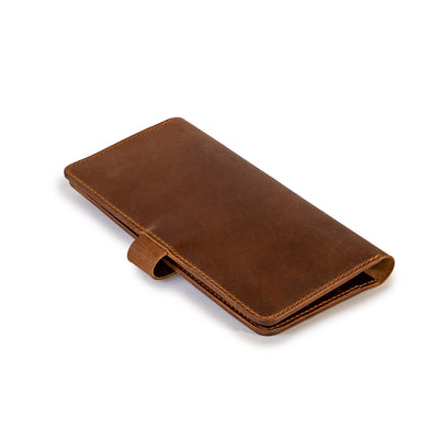 Hakiki Deri, Özel Tasarım El Yapımı Uzun Telefon Cüzdanı