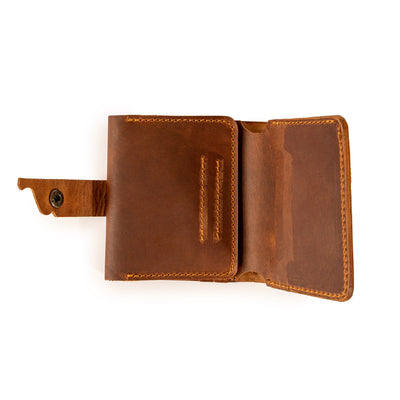 Hakiki Deri Özel Tasarım El Yapımı Trifold Cüzdan