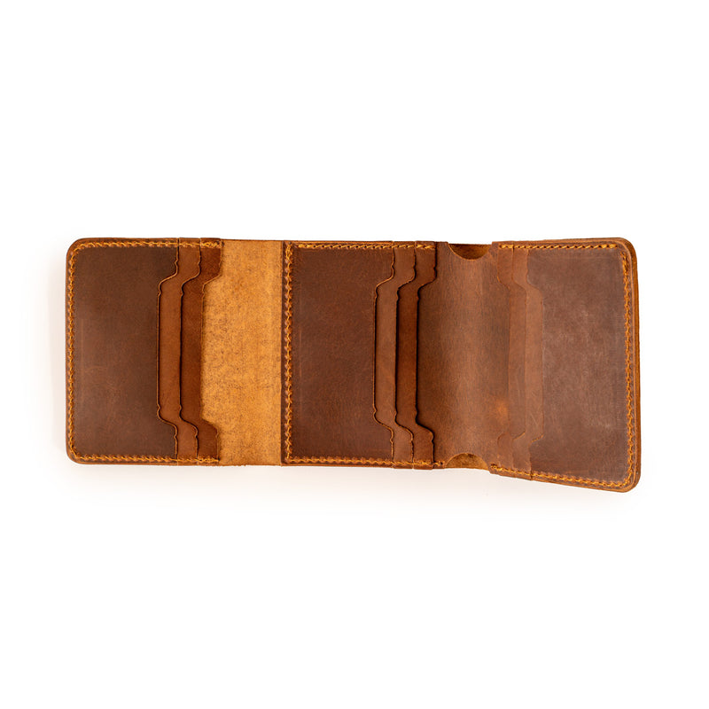 Hakiki Deri Özel Tasarım El Yapımı Trifold Cüzdan