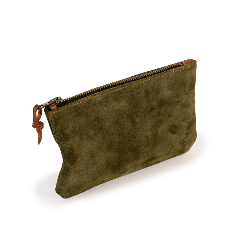 Hakiki Süet Deri El Yapımı Kalemlik-Koyu Yeşil