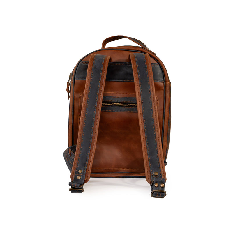 Çift Renkli Deri Sırt Çantası,%100 El Yapımı, Deri Erkek Sırt Çantası