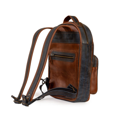 Çift Renkli Deri Sırt Çantası,%100 El Yapımı, Deri Erkek Sırt Çantası
