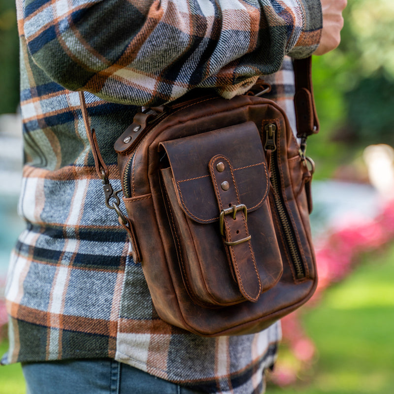 Hakiki Deri Erkek El Çantası, %100 El Yapımı