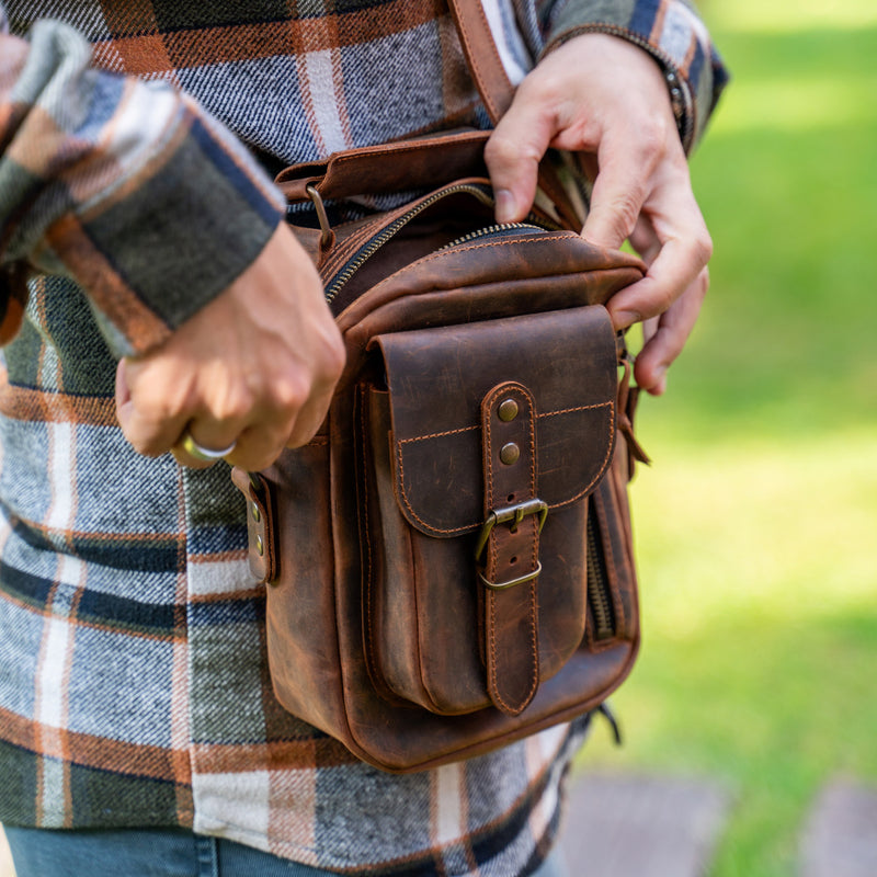 Hakiki Deri Erkek El Çantası, %100 El Yapımı