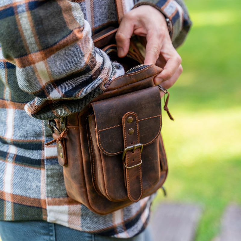 Hakiki Deri Erkek El Çantası, %100 El Yapımı