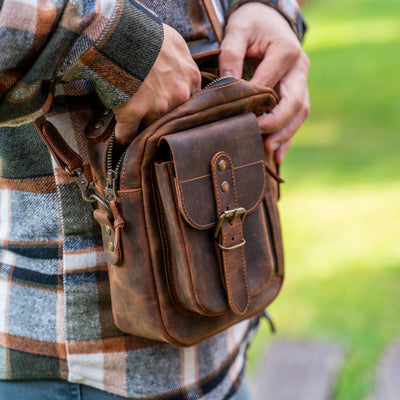 Hakiki Deri Erkek El Çantası, %100 El Yapımı