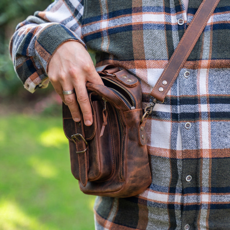 Hakiki Deri Erkek El Çantası, %100 El Yapımı