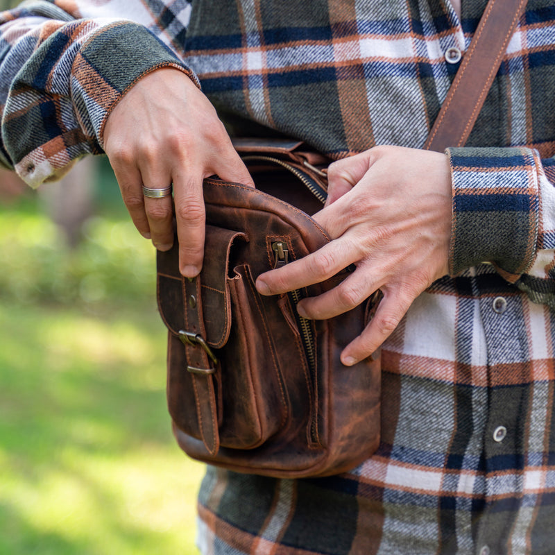 Hakiki Deri Erkek El Çantası, %100 El Yapımı