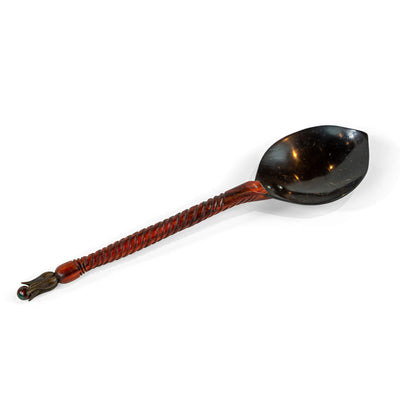 Ottoman Horn Spoon with Ebony Handle - Helix Pattern