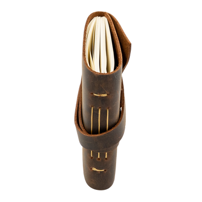 Mini Cep Deri Defter - Kahverengi, Yumuşak Kapaklı [ 8 cm x 8.5 cm ]