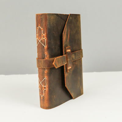 Leather notebook - brown, soft lid [15.5 cm x 12.5 cm]