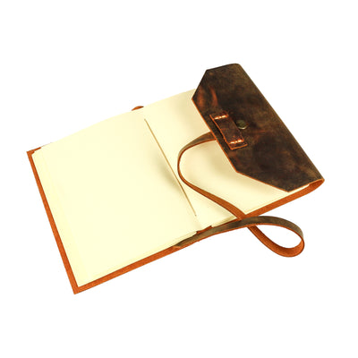 Leather notebook - brown, soft lid [15.5 cm x 12.5 cm]