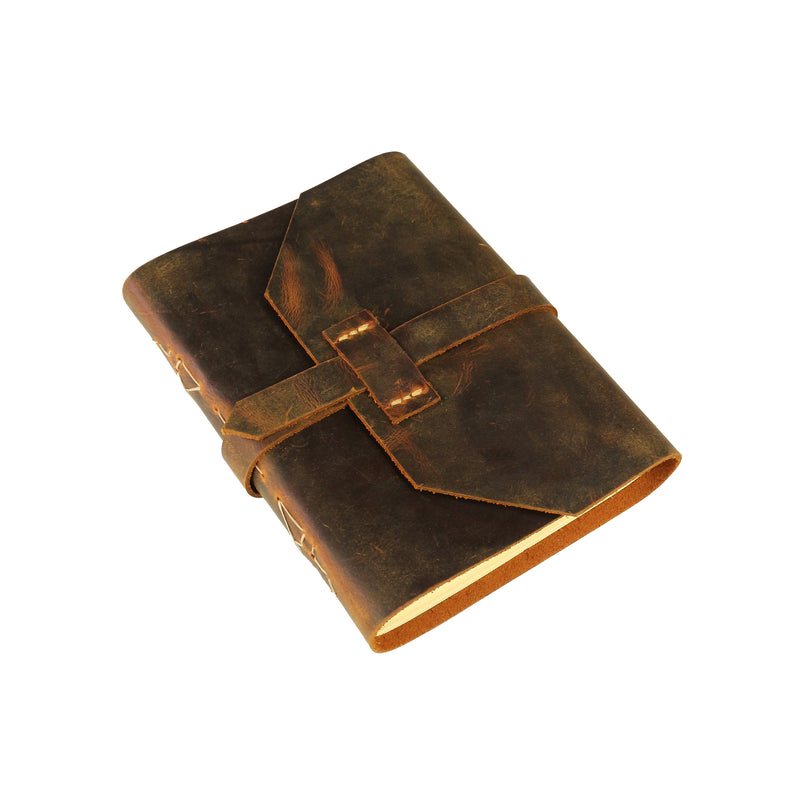 Leather notebook - brown, soft lid [15.5 cm x 12.5 cm]