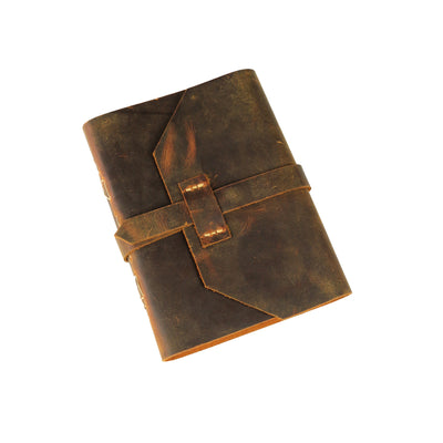 Leather notebook - brown, soft lid [15.5 cm x 12.5 cm]